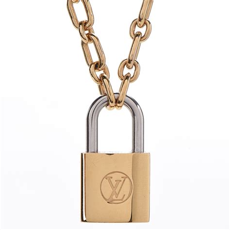 louis vuitton necklace lock gold